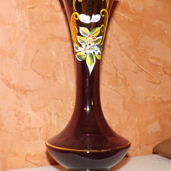 THREE NICE LITTLE "HAND PAINTED" VASES - Art Glass