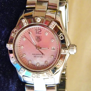 Ladies Tag Heuer Aquaracer Diamond Dial bezel Pink Mop Watch - Wristwatches