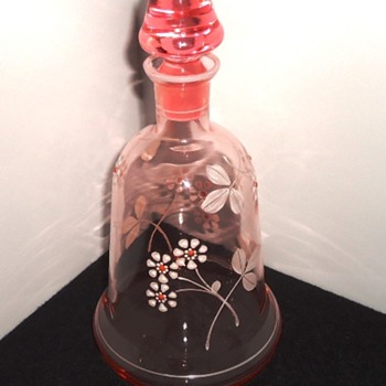 Large Muted Rose Hand Painted Perfume/Cologne Decanter - Bottles