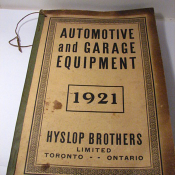 1921 HYSLOP BROS. TORONTO AUTO & GARAGE CATALOG - Books