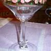 help identify vintage glass stemware pink roses glassware 