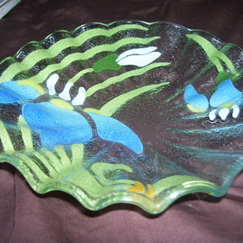 painted glass bowl - Art Glass