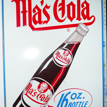 Ma's Cola Large Tin Vertical Sign - Signs