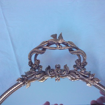Vanity Tray Mirror French? Bronze? I've never seen one like this... - Furniture