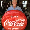 Coca-Cola Porcelain 36" Disc (Button) Sign...Drink Coca-Cola In Bottles...Excellent Condition...1950's