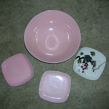 Pottery Bowl and 3 Side Dishes - Art Pottery