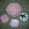 Pottery Bowl and 3 Side Dishes