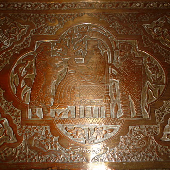 Copper/brass tray - Folk Art
