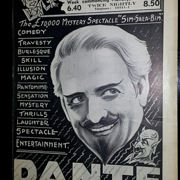 Original 1938 Dante The Magician Program - Paper