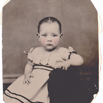Beautiful tinted Tintype  a young girl