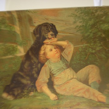 Dog and child print; Fulton Street New York City
