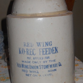 Red Wing Chicken Feeder - China and Dinnerware