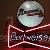 Budweiser Bowtie and Atlanta Braves sign cir. 1992 Union Made