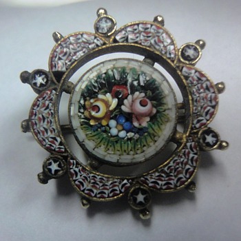 Little Micro Mosaic gilt silver brooch - Fine Jewelry