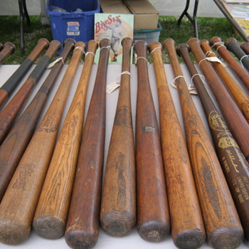 Baseball bats and mitts