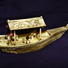 Ox Bone Carving Asian Boat 