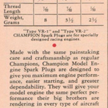 1942 - Champion Glow Plugs Advertisement