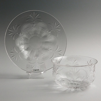 Mystery Cut Crystal Finger Bowls & Underplates, set of 6 - Glassware