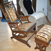 Antique rail rocker and foot stool