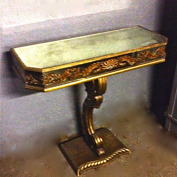 19th Century Giltwood, etched gilded glass top table?? Please help!! - Furniture