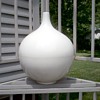 Impressive Large Round Satin White Bottle Neck Vase / No Mark or Label