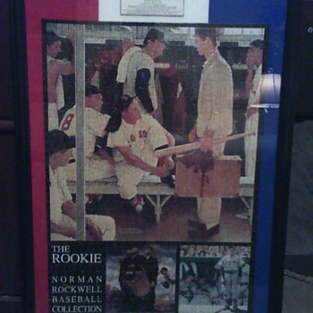 Framed Norman Rockwell Baseball Collection Puzzle "The Rookie" - Baseball