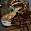 wierd wood face sculpture
