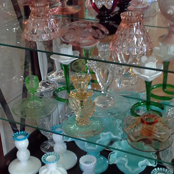 Some of My Glass Candlestick Collection - Glassware