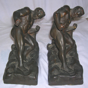 Kathodian Bronze Works "Gladiator" Bookends Model #524, 1914-16