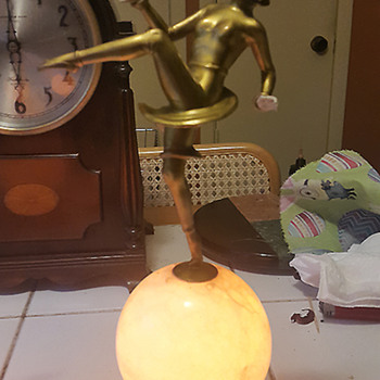 J B Hirsch 1928 Gerdago Dancers Mantel Lamps - Art Deco