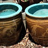 Two Large Chinese Dragon Pots