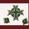 Trifari Jewels of India Maltese Cross and Earrings