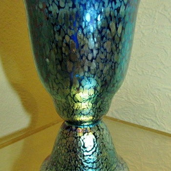 Loetz Art Deco Cobalt Papillon Vase. - Art Glass