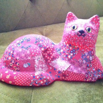 funky decoupage patchwork cat