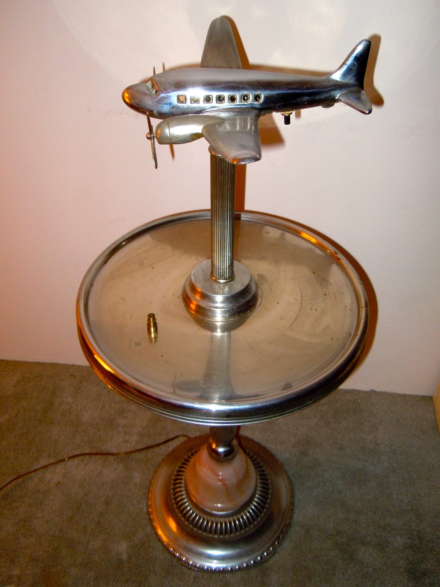 Airplane ashtray stand lamp Collectors Weekly