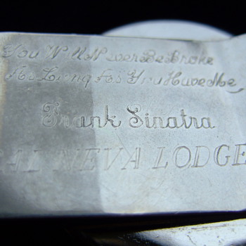  Silver Dollar Money Clip inscribed on the back, "you'll never be broke as long as you have me. Frank Sinatra, Cal Neva Lodge  