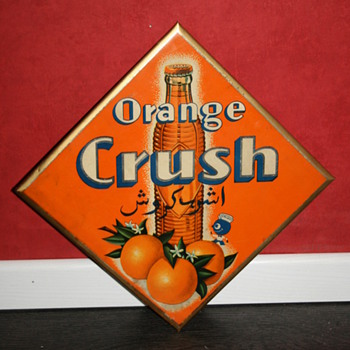 orange crush celluloid sign