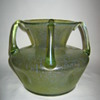 Loetz Olympia Ciselé  Uranium four handled vase ca 1900