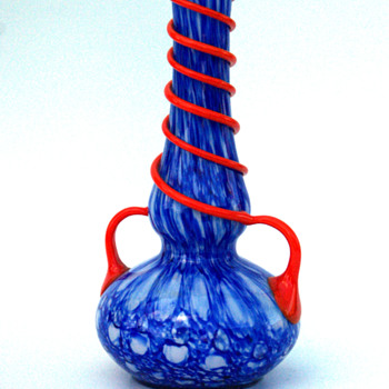 WELZ Bubbles Vase with double serpentine - Art Glass