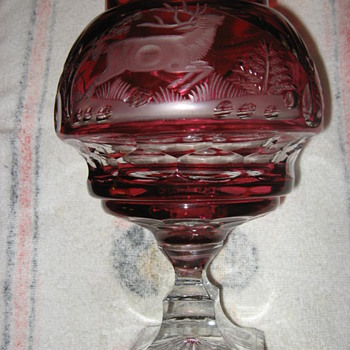 Cut glass candy jar - Art Glass