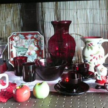 Another collection, but some red this time - Glassware