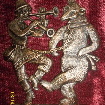 Dancing Bear and Piper metal heavy plaque