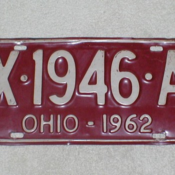 1962 Ohio License Plate - Signs