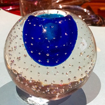 Whitefriars bubble candle holder - Art Glass