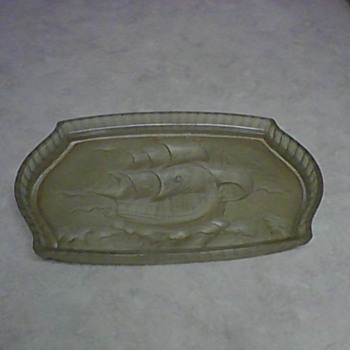 VINTAGE FROST GLASS RELISH TRAY - Glassware