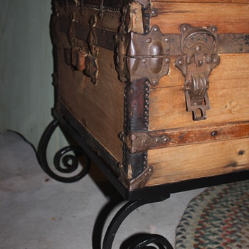Low Profile Trunk - new life with custom made wrought iron base - Furniture