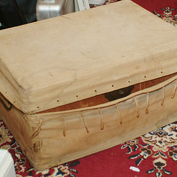Canvas covered Trunk from China 1870s - Furniture