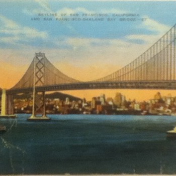 Postcard of San Francisco Skyline and Bay Bridge - Postcards