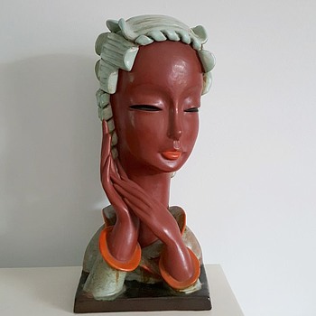 RARE ART DECO GOLDSCHEIDER BUST , CIRCA 1937 - Art Deco