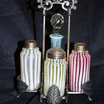 Victorian Art Glass condiment sets - Kitchen